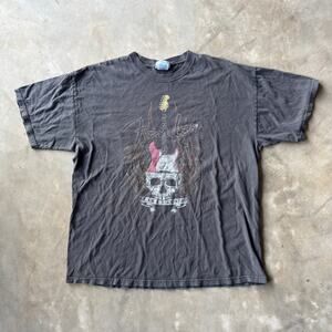 VINTAGE FENDER GUITAR SKULLS ROCK SHIRT MENS XL GRAY FADED JESSIE PINKMAN SKATE